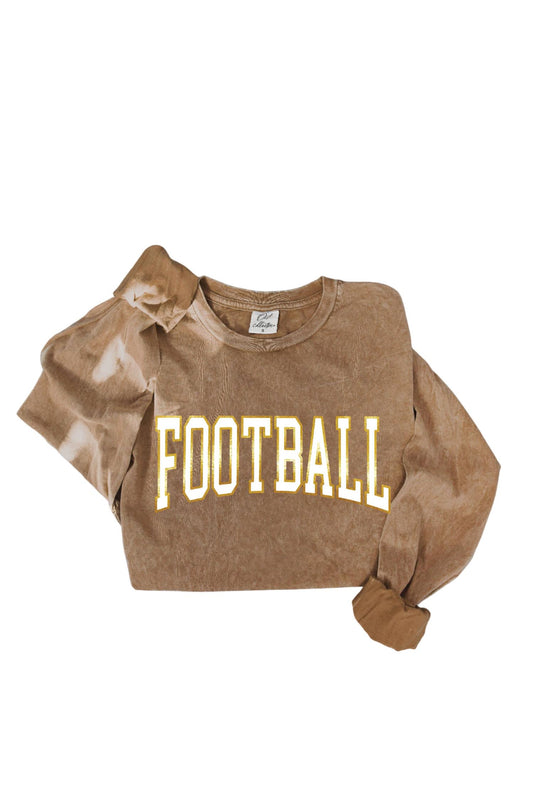 Oat Collective - Mineral Washed Football Long Sleeve Top