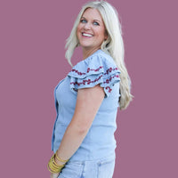 Layerz Clothing - Karly Maroon Bloom Top