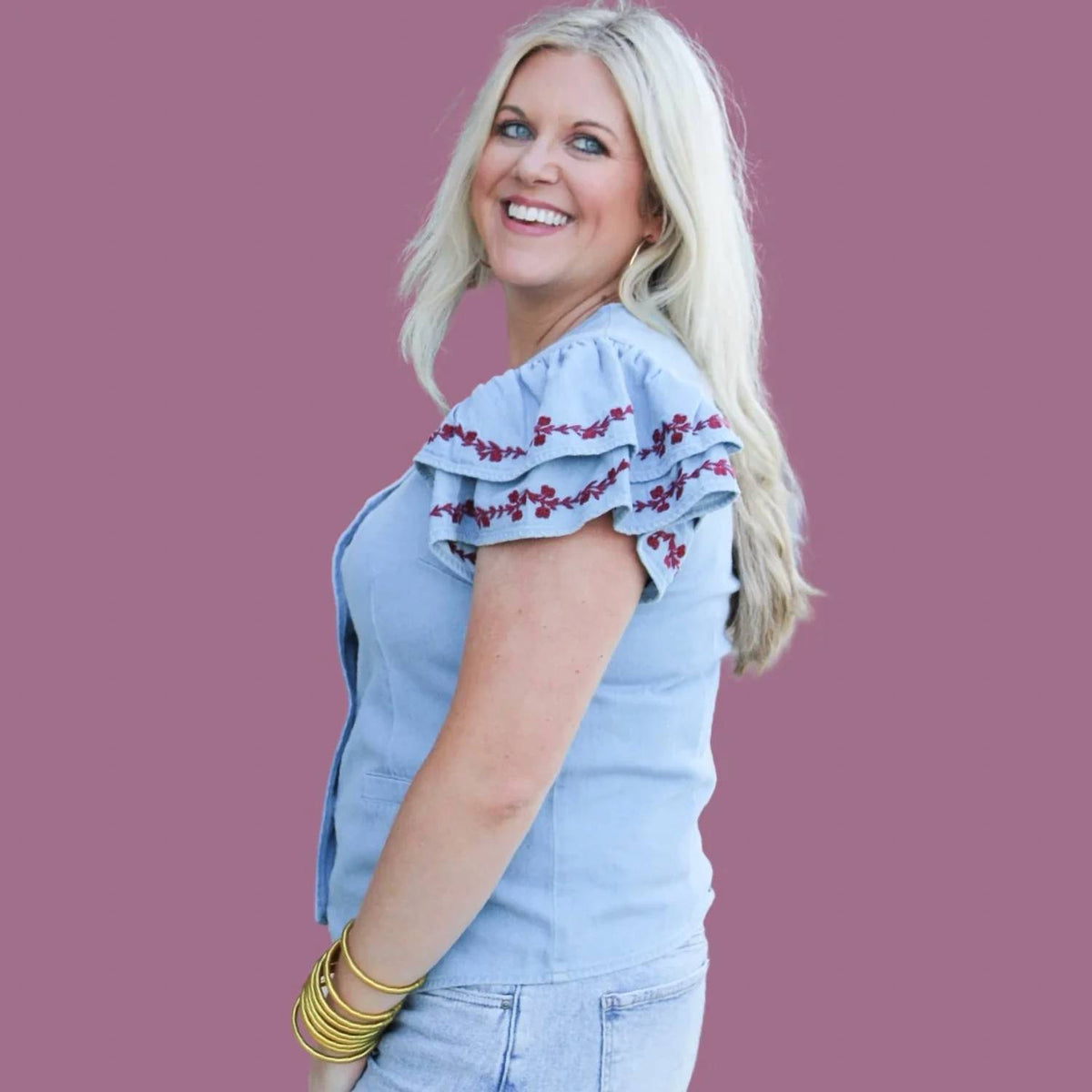Layerz Clothing - Karly Maroon Bloom Top