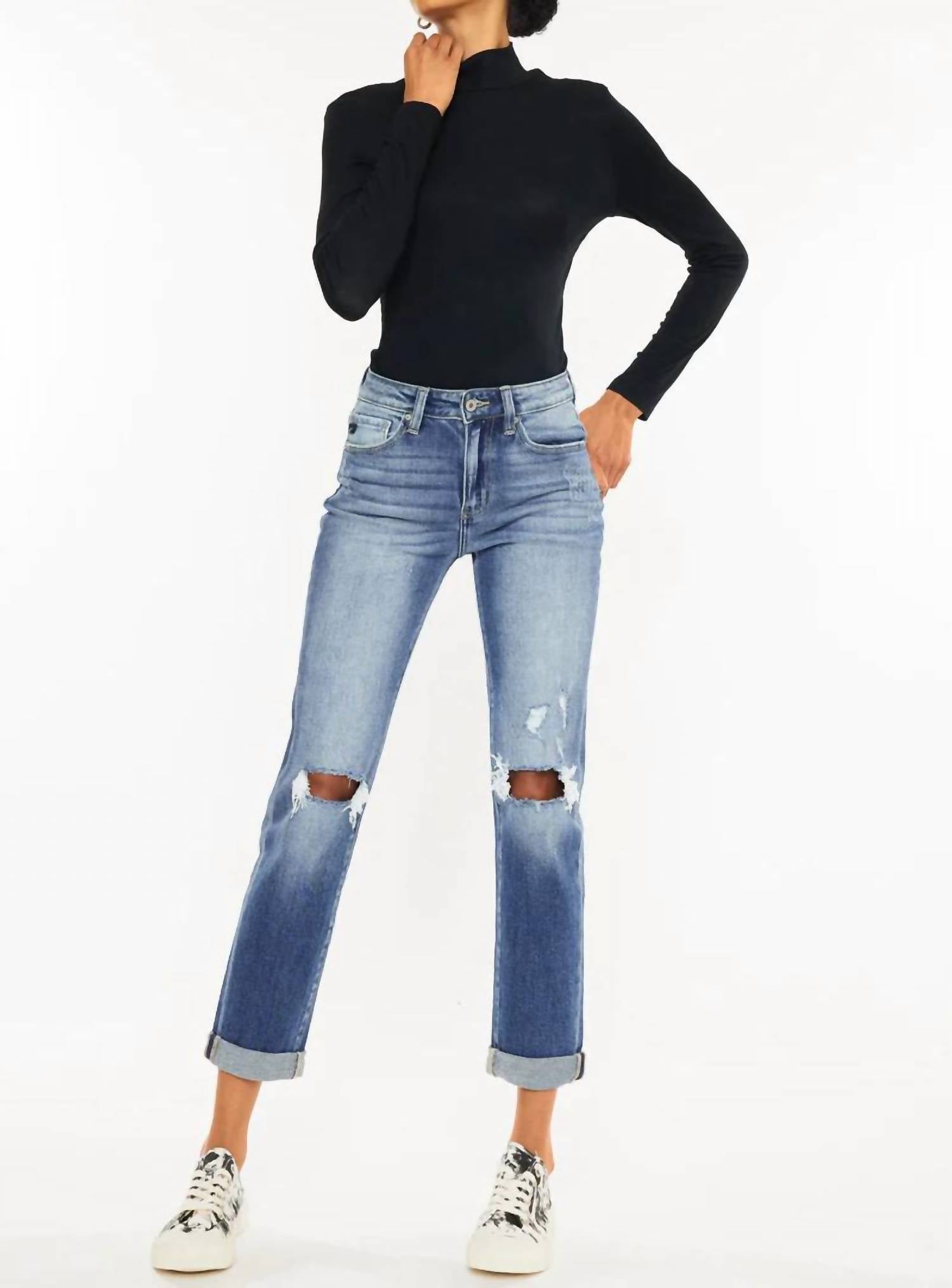 Kancan - Raven Ultra High Rise Slim Straight Leg Jeans