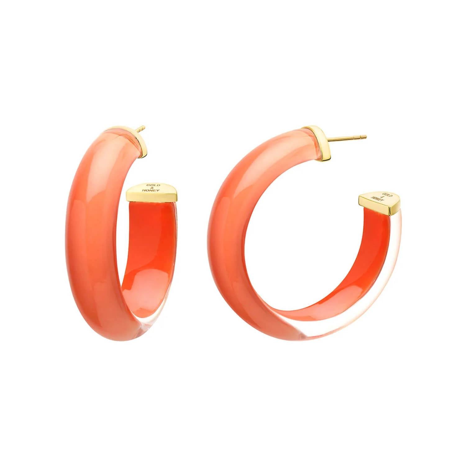 Gold & Honey - Women's Small Illusion Lucite Hoop Earrings