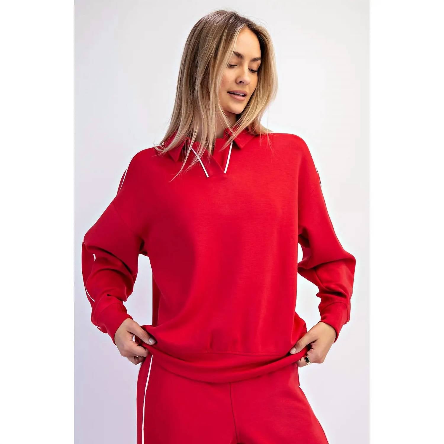 Rae Mode - Long Sleeve Collared Top
