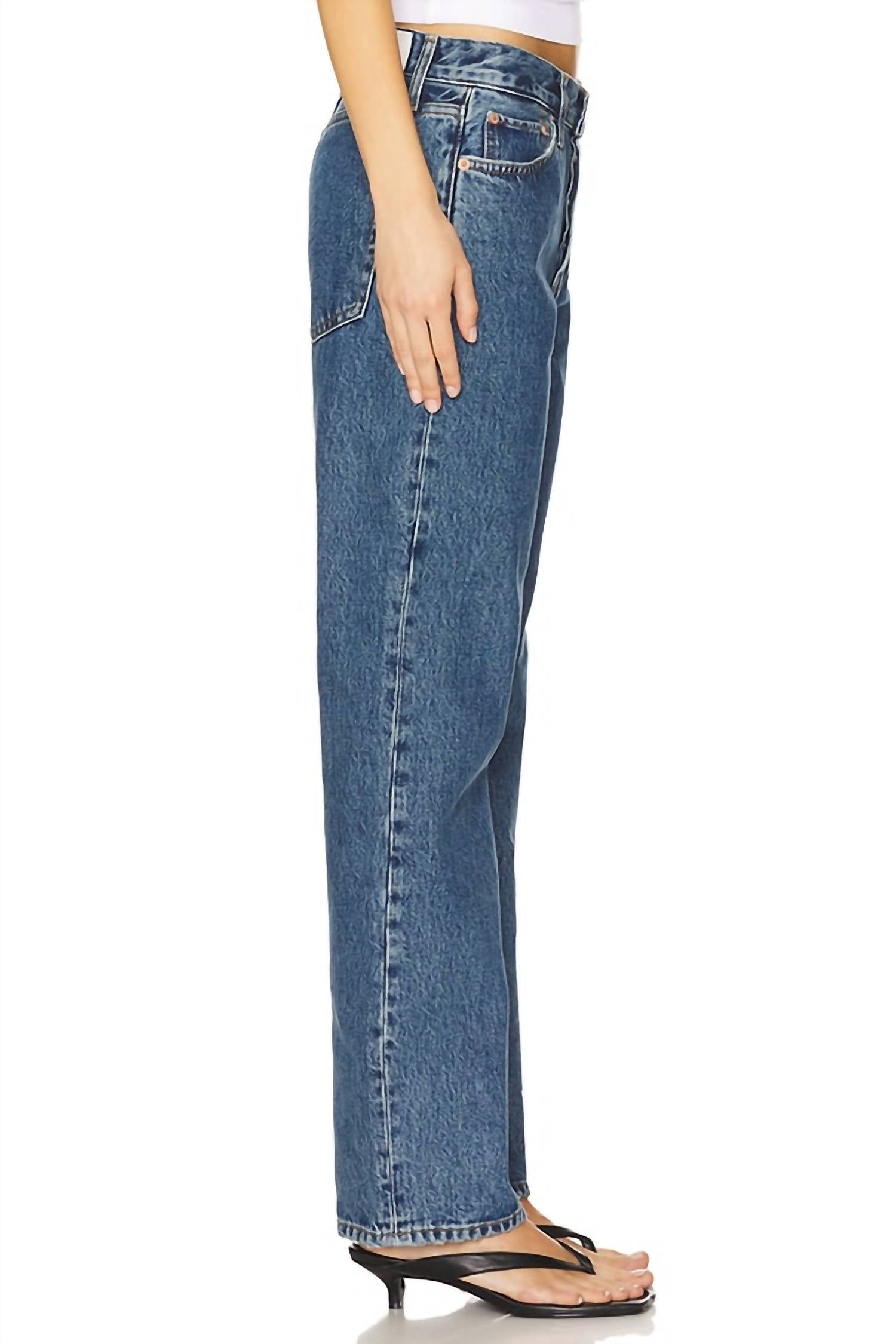 RE/DONE Standard Straight Leg Jeans in blue mere - women's jeans - alternate view