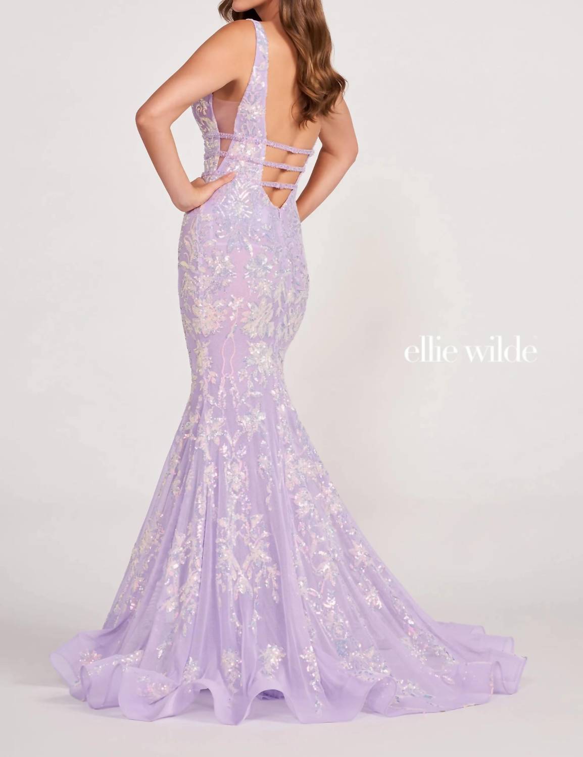 Ellie Wilde - Plunging Back Mermaid Maxi Dress