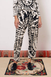 Raquel Allegra Easy Cuff Pants in black white - women's pants - alternate view