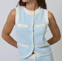 Central Park West - Celeste Tweed Yarn Vest
