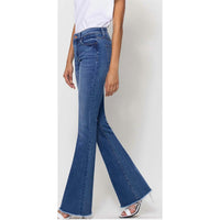 Vervet By Flying Monkey - Mid Rise Mini Flare Denim Jeans