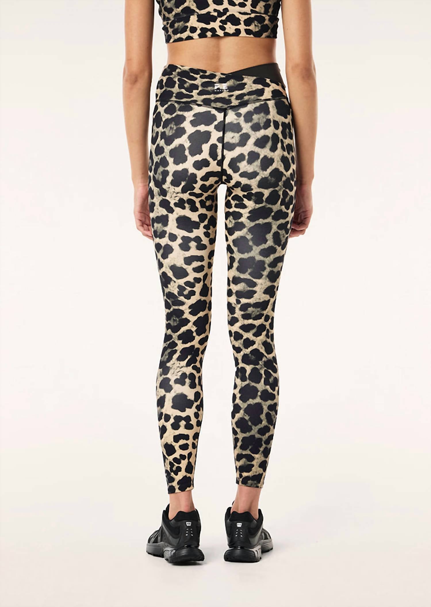 P.E. NATION Wander Full Length Legging in leopard print smokestone - women's pants - detail view