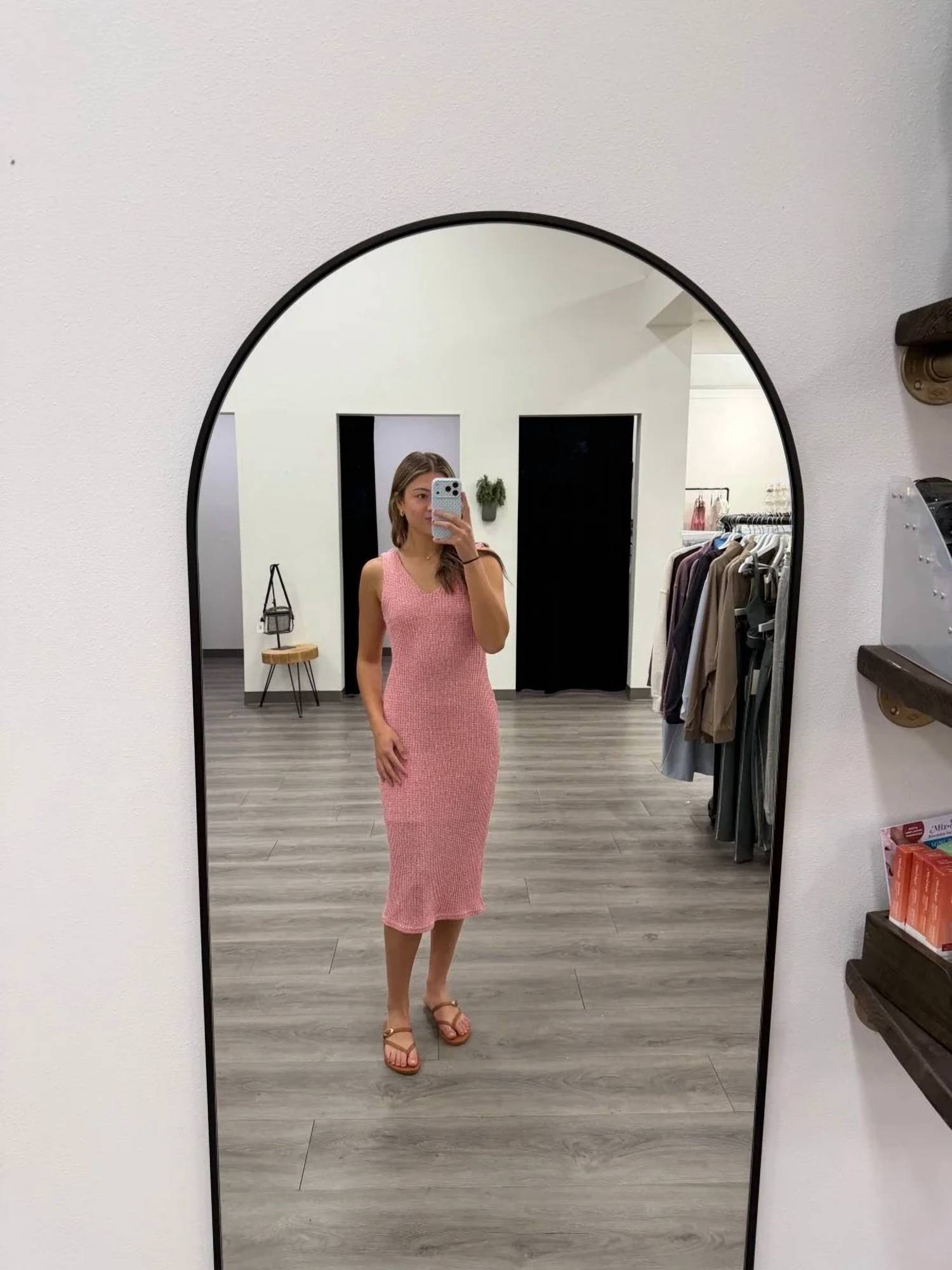 Sunday Edition - Sleeveless V-neck Textured Midi Dress
