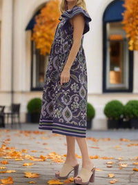 Entro - Flutter Sleeve Cotton Midi Dress
