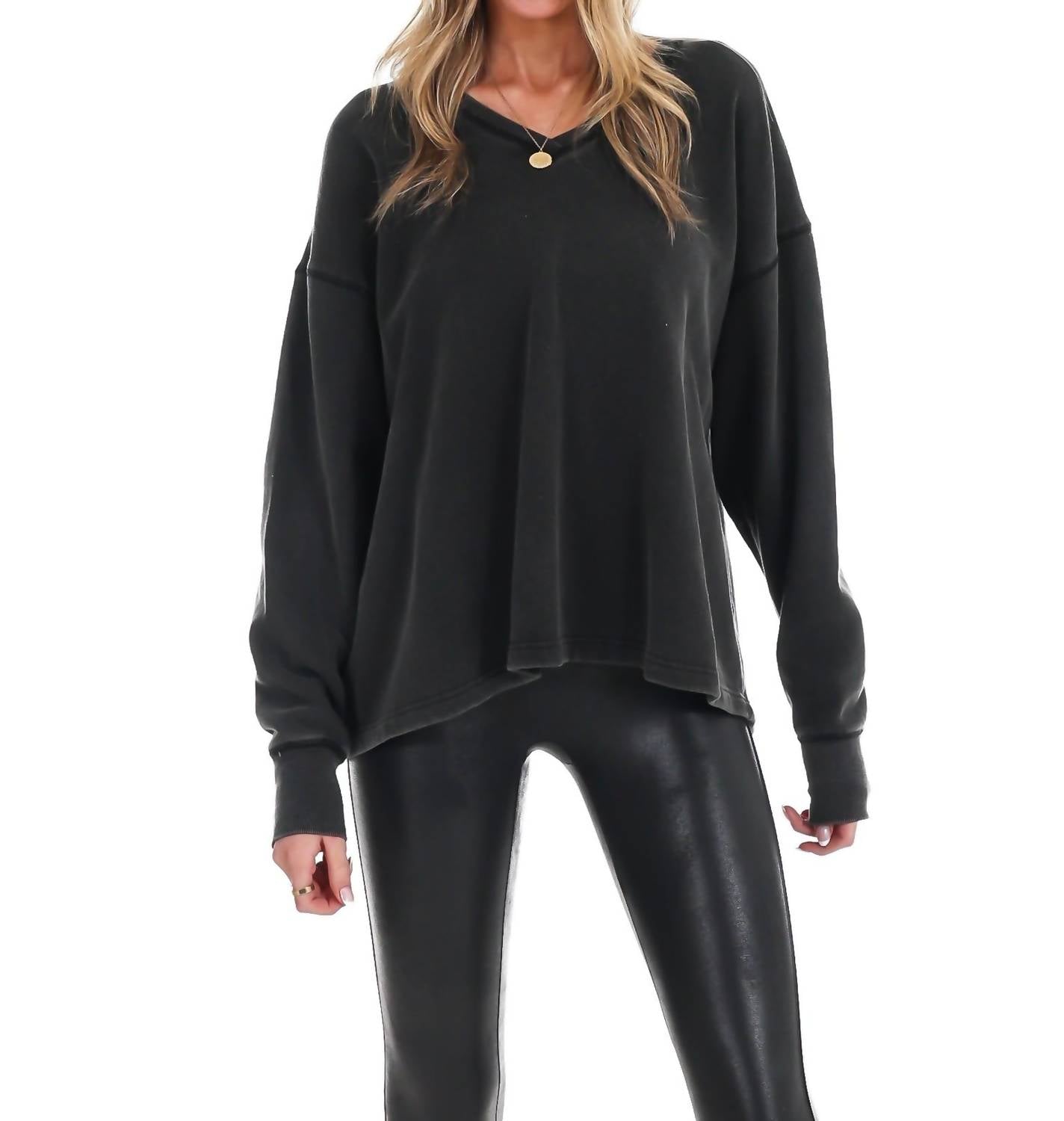 Hyfve - Urban Fade Oversized V-Neck Sweatshirt