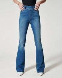 Spanx High-rise Flare Jeans in vintage indigo - women's jeans - alternate view