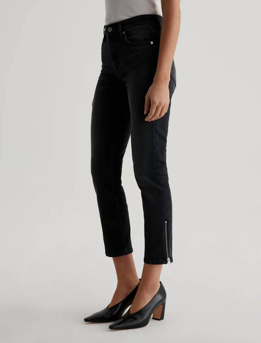 Ag Jeans - Mari Crop Moto Slim Straight Cut Jeans