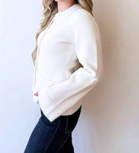Elan - Crewneck Flare Cardigan