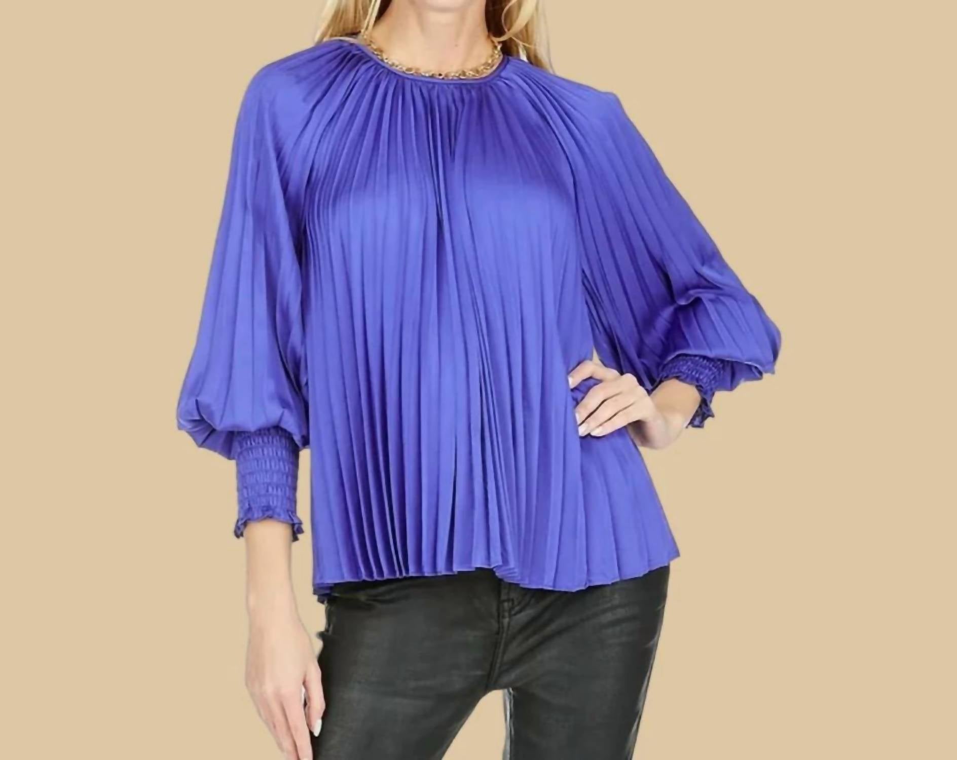 Joy Joy - Pleated Bishop Sleeve Top