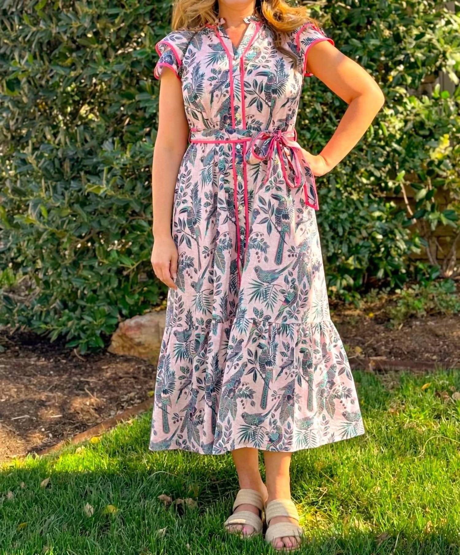 Whimsical Mimsy - Petal Paradise Flutter Sleeve Midi Dress