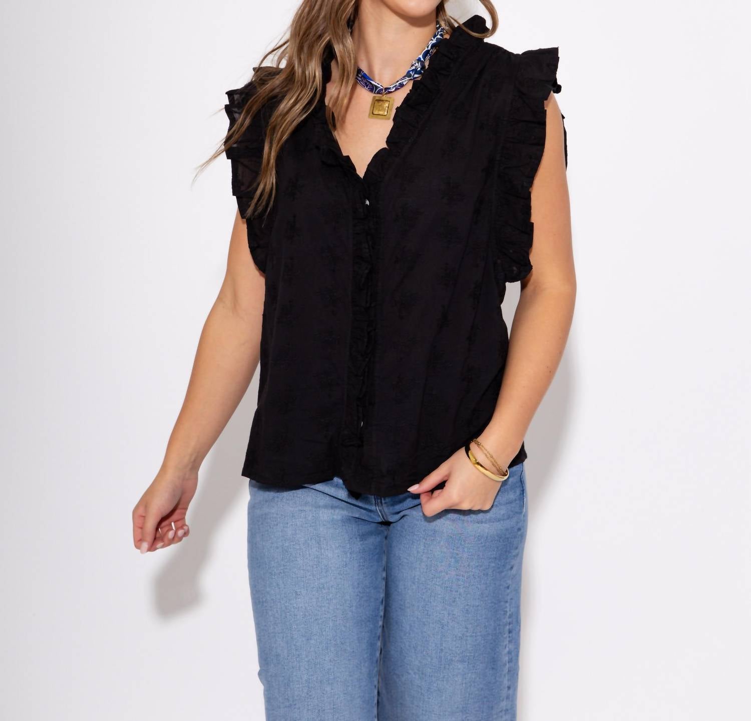 Ivy Jane Midnight Bouquet Top in black - women's blouse - view 4