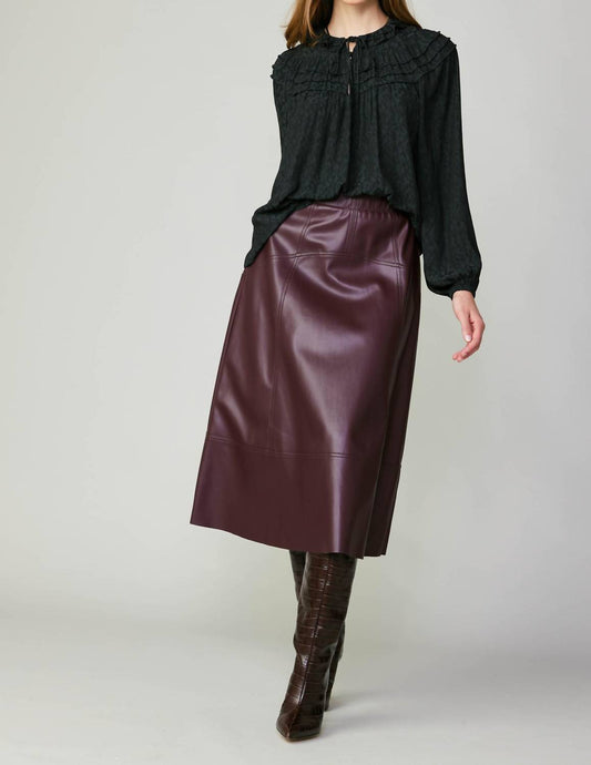 Current Air - Vegan Leather Midi Skirt