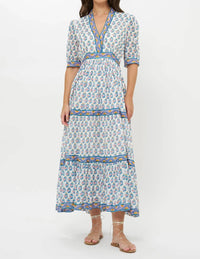 Oliphant - V-neck Cuffed Maxi Dress