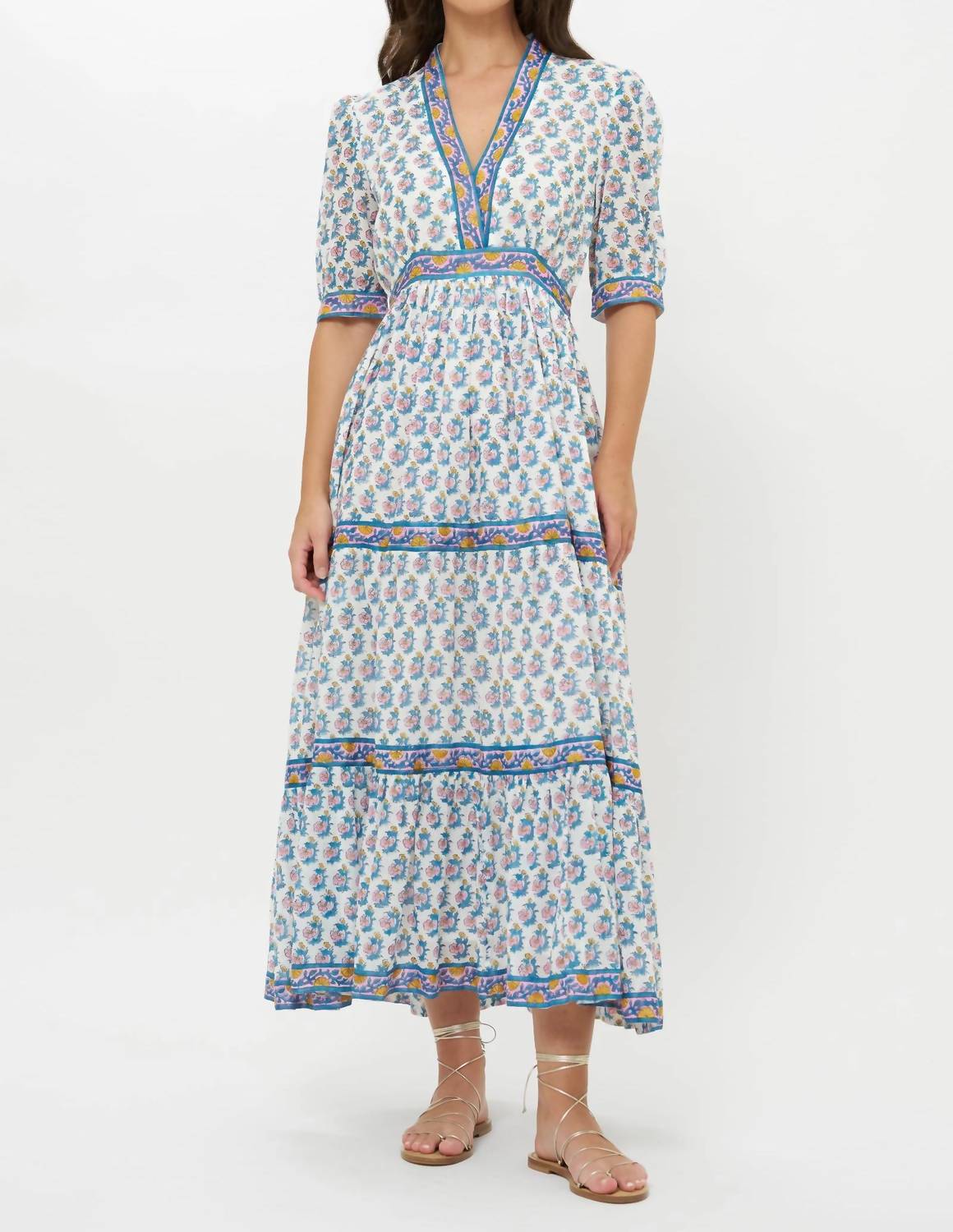 Oliphant - V-neck Cuffed Maxi Dress
