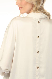 Joseph Ribkoff - Cowl Neck Satin Boxy Tunic Top