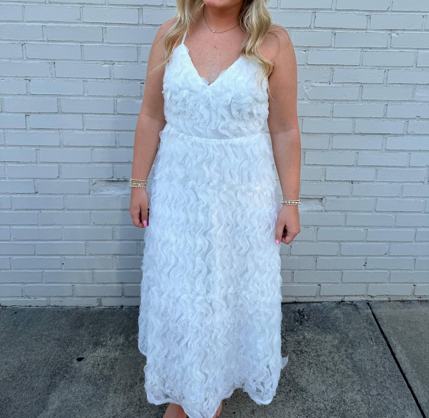 B.Right - Lace Up Floral Maxi Dress