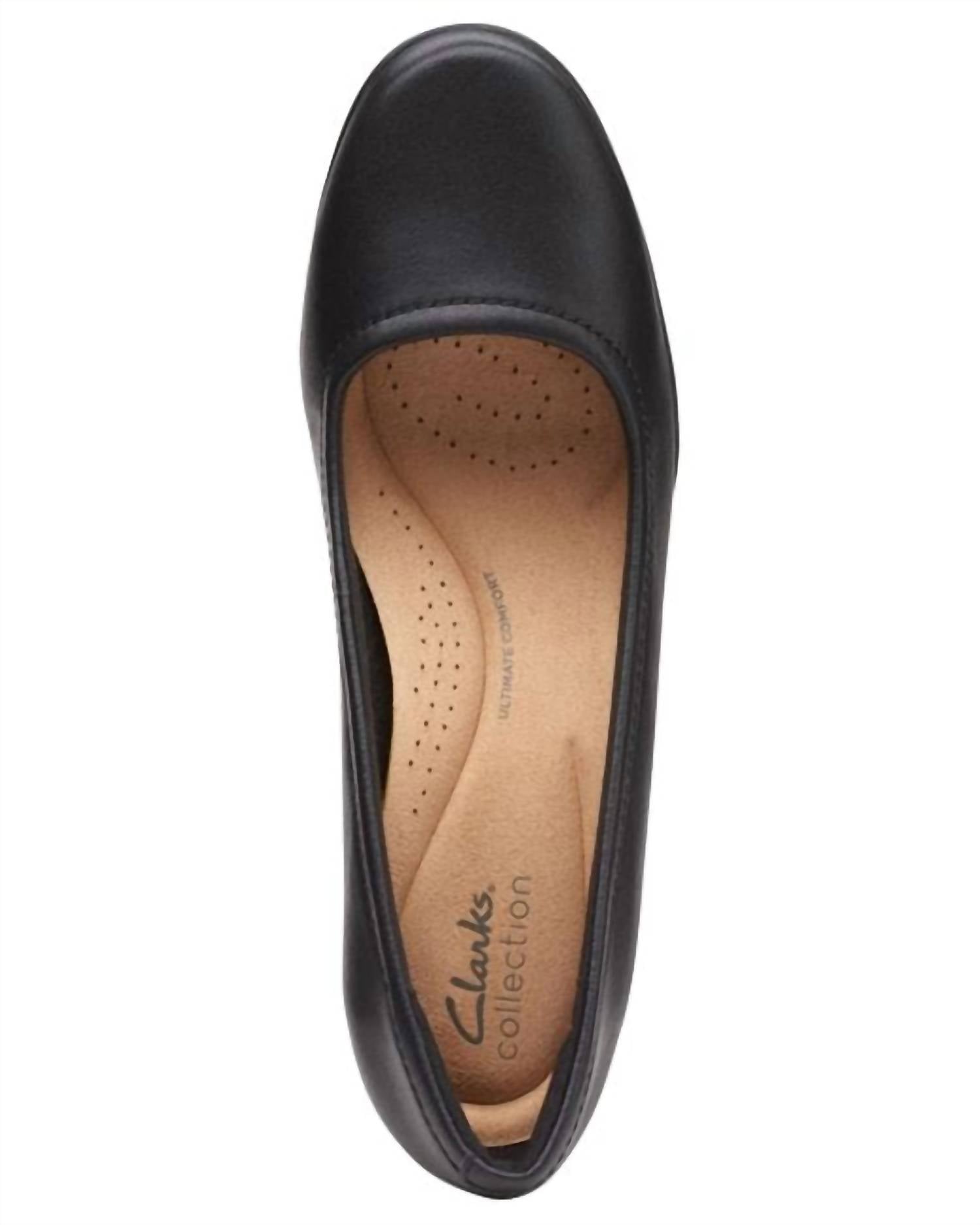Clarks Women's Emily Belle Pump in black leather - women's heels - view 6