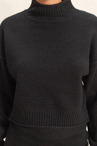 Hyfve - Textured High Neck Sweater & Skirt Set
