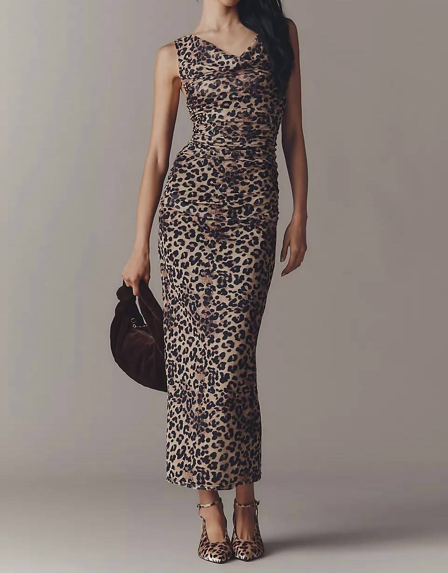 Bishop + Young - Ruched Cowl Neck Dress