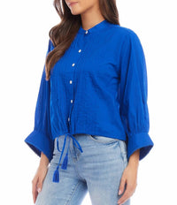 Karen Kane - Lace Trim Drawstring Top