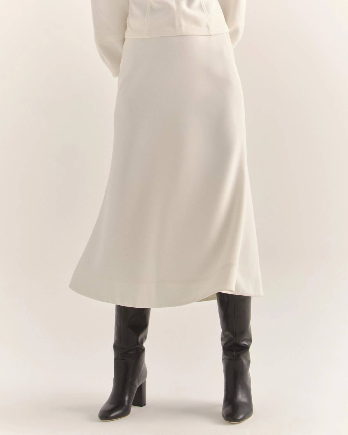 Cartolina Nantucket Mable Midi Skirt in ivory - women's skirt