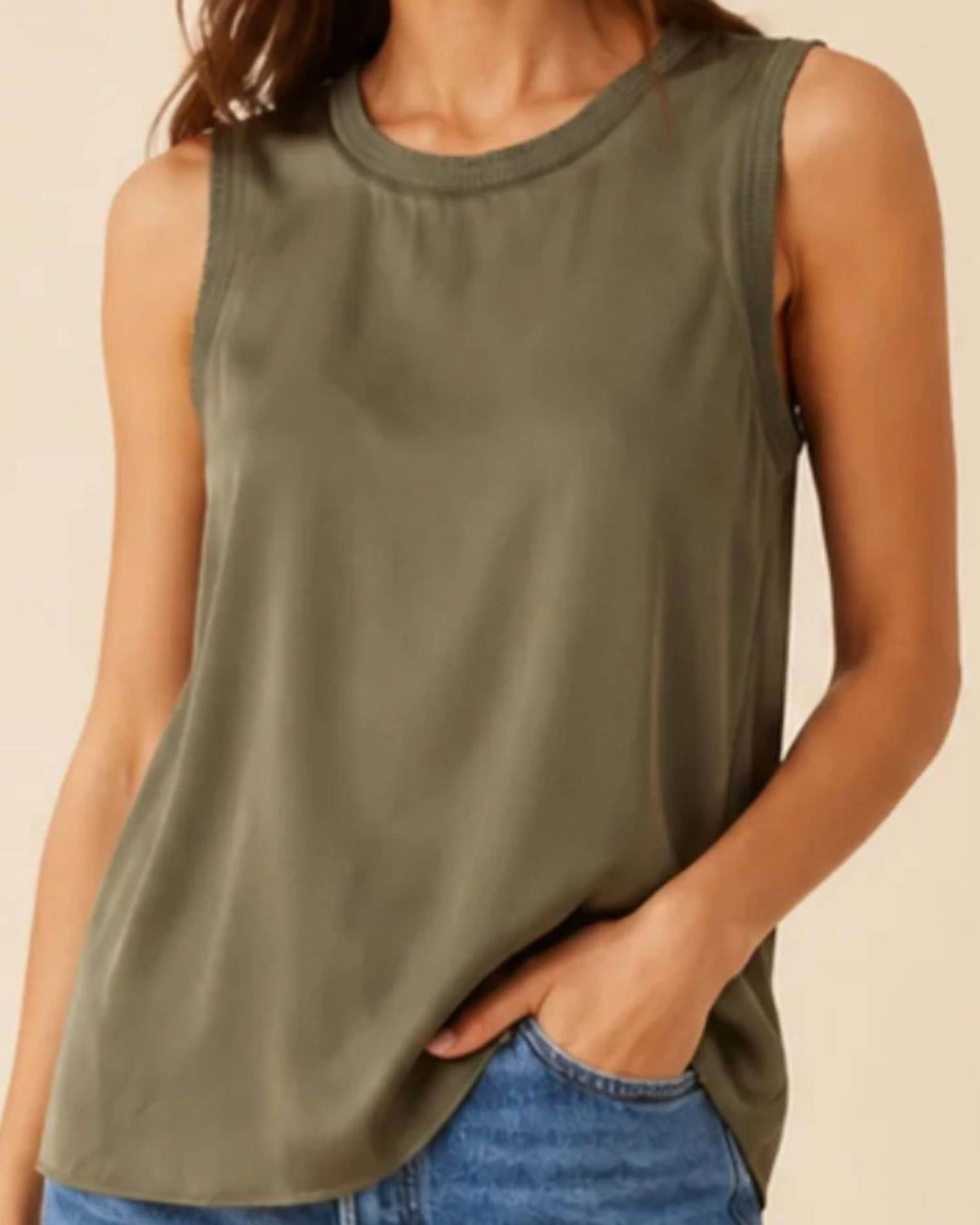 Go By Go Silk - Ruched Silk Tank Top