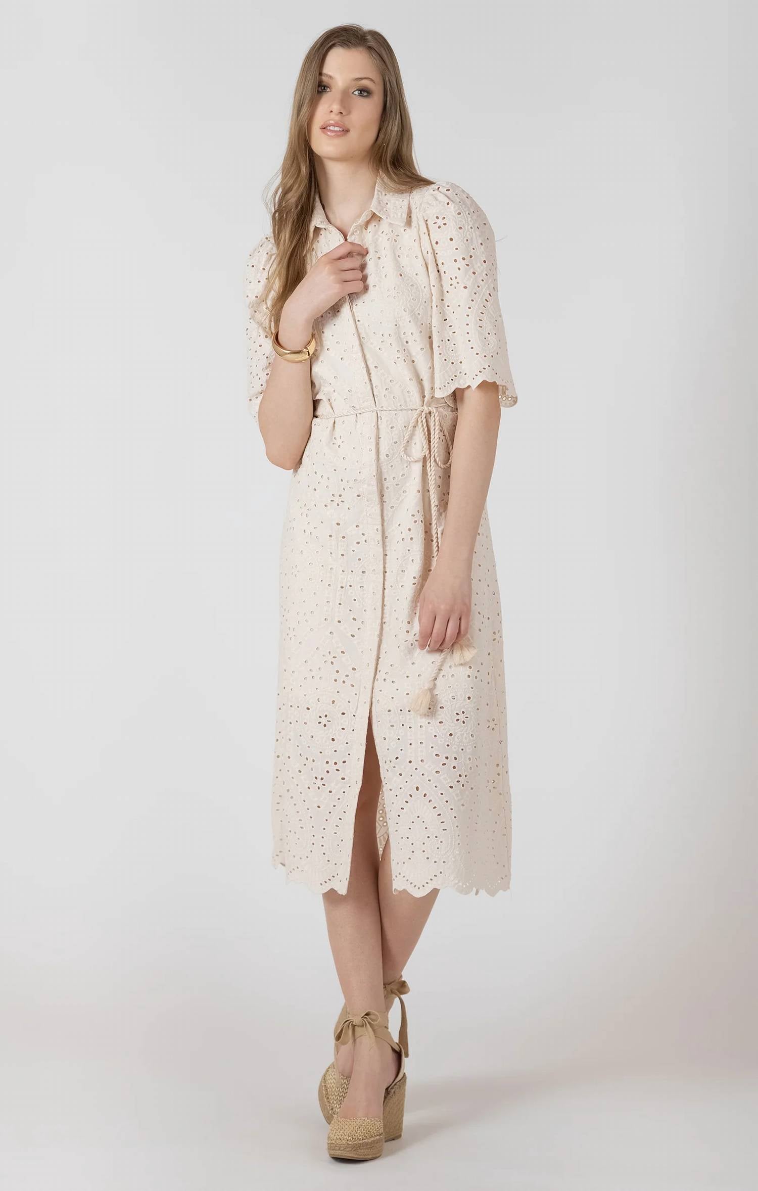 Dex Clothing - Embroidered Shirt Dress