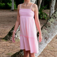 feather 4 arrow Girls Marina Smocked Dress in pink - kids' dress