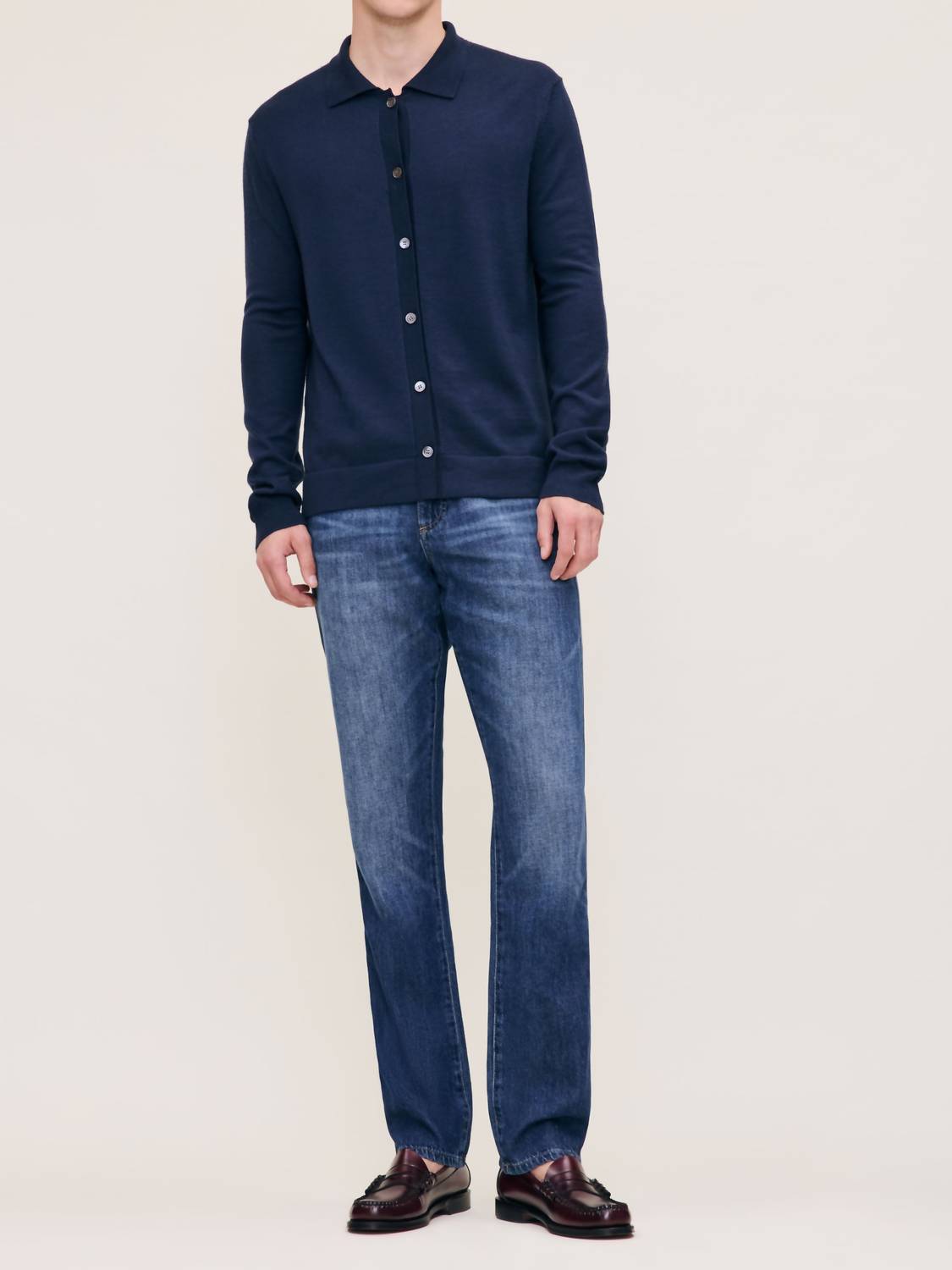 DL1961 - Men's Men's Slim Button-Front Cardigan in ravine - men's sweater