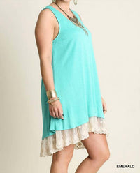 Umgee - Sleeveless Double Layer Lace Dress - Plus
