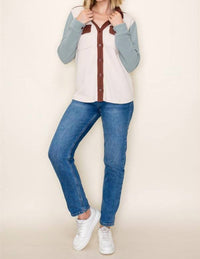 Staccato - Color Block Button Up Shacket