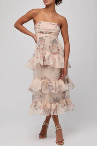 Lulus - Marigold Tiered Strapless Dress