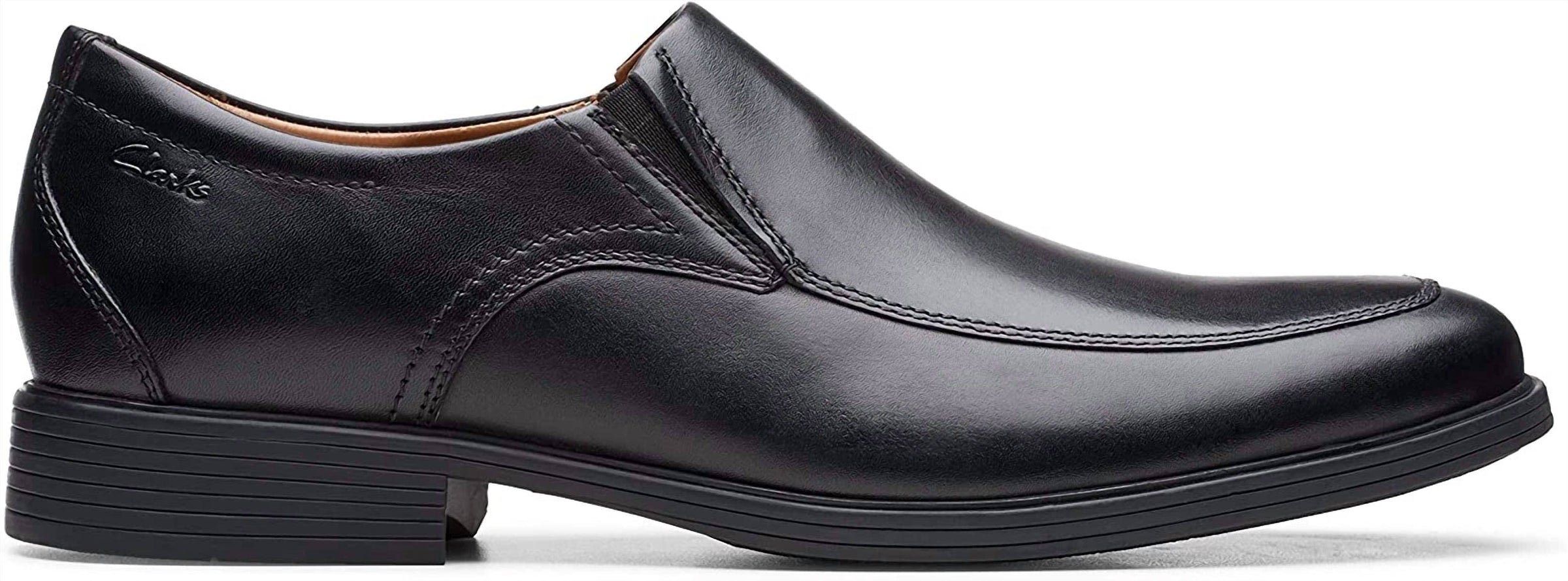Clarks Men's Whiddon Step Shoe in black - men's shoe - detail view