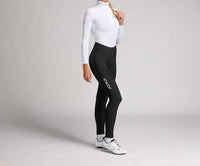 Ekoi Women’s Thermal Gel Padded Cycling Pants in black - women's pants - detail view