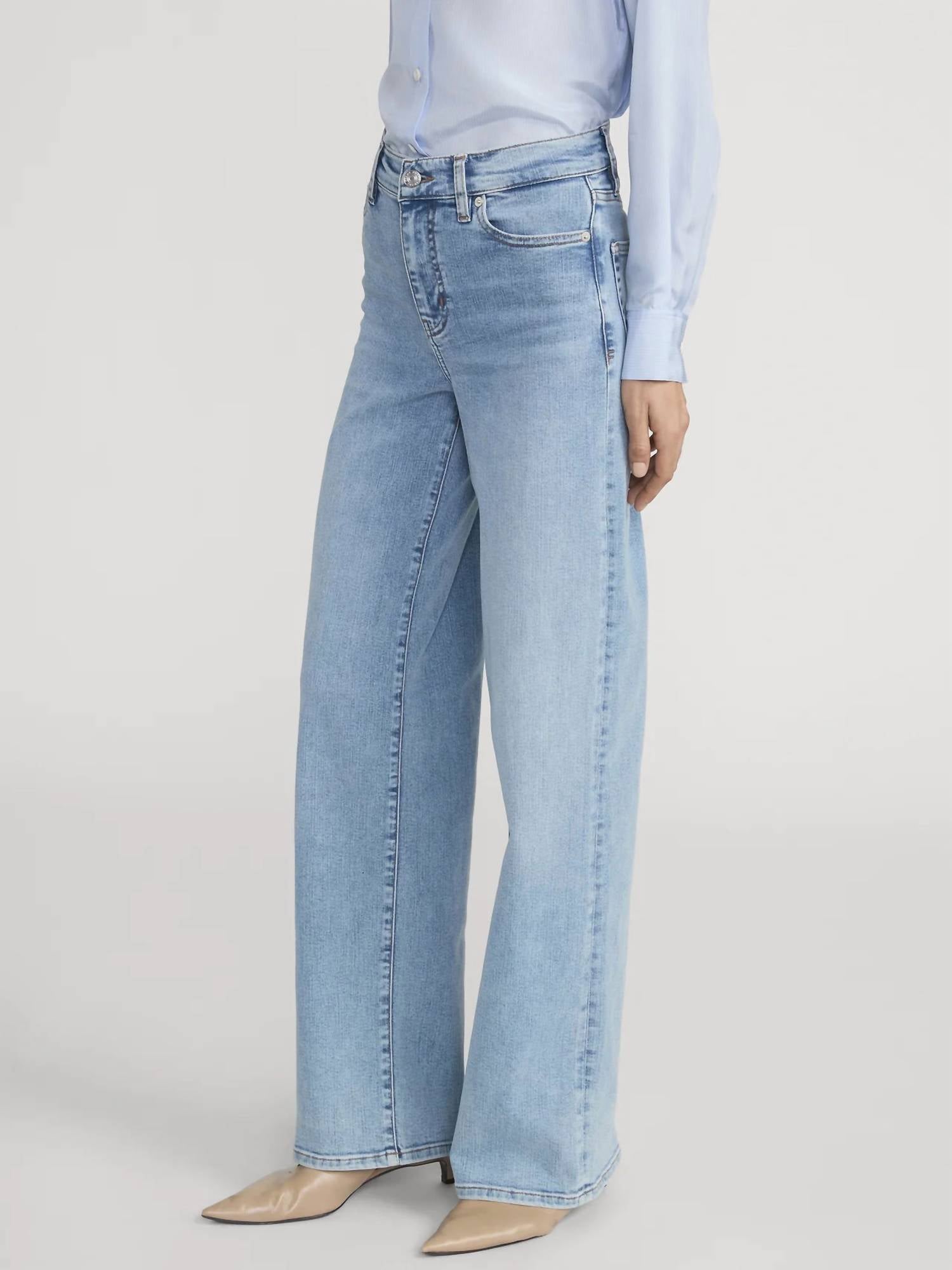 FRAME Le Slim Palazzo Jeans in ripple - women's jeans - detail view