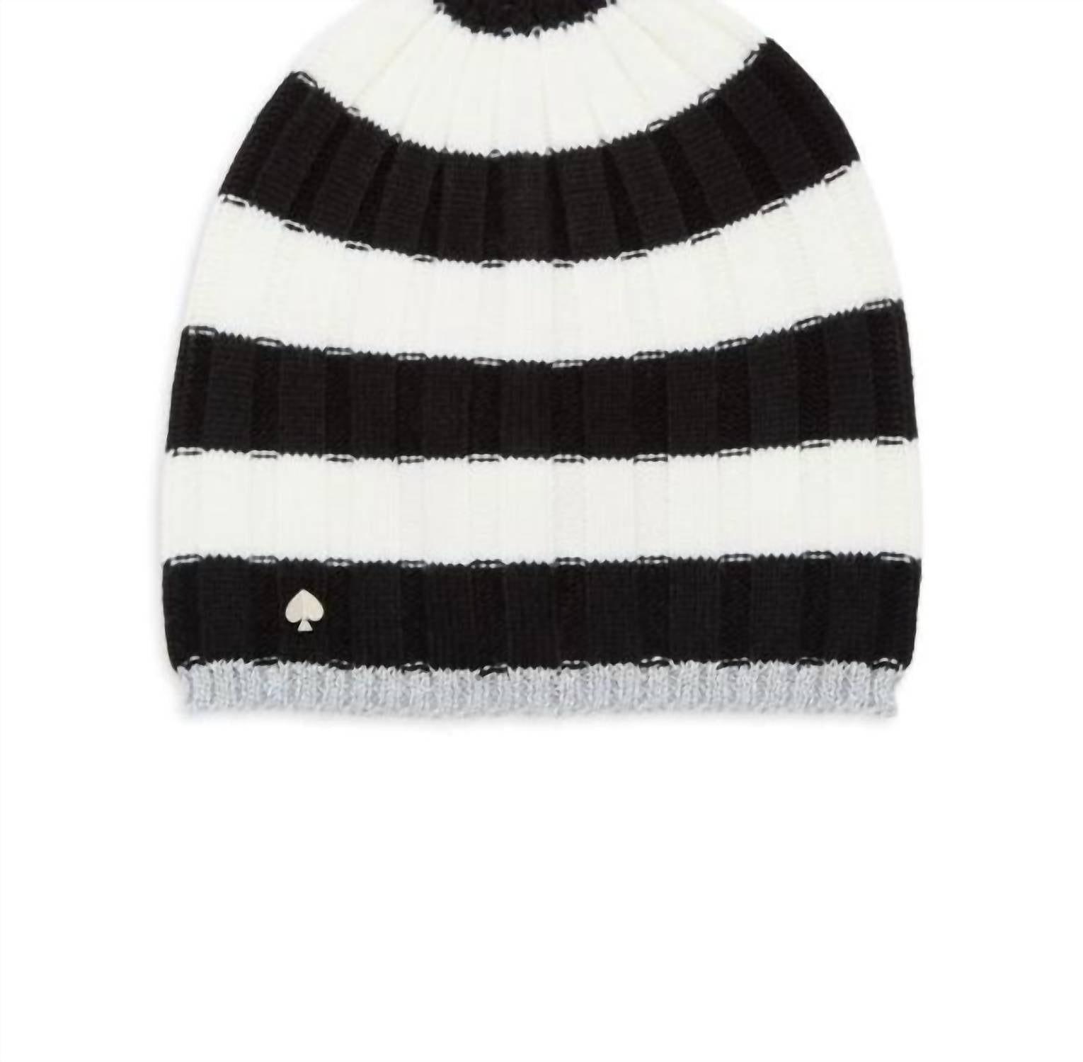 Kate Spade - Women's Stripped Rib Knit Beanie