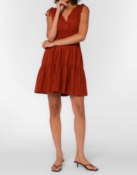 Velvet Heart - Charla V-neck Tiered Mini Dress