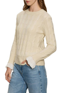 Sanctuary One In A Million Cable Crewneck Top in a million cable crewneck top in vanilla - women's sweater - view 4