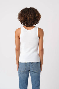 AMO Deeply Tank in white - women's tank top - detail view