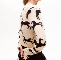 CAROLINA K Cardigan Wild Horses Top in beige - women's cardigan - detail view