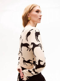 CAROLINA K Cardigan Wild Horses Top in beige - women's cardigan - alternate view