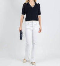 MARELLA Embi Polo Sweater in navy - women's sweater - detail view