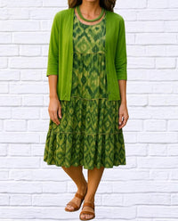 Calypso - Contrast Midi Dress