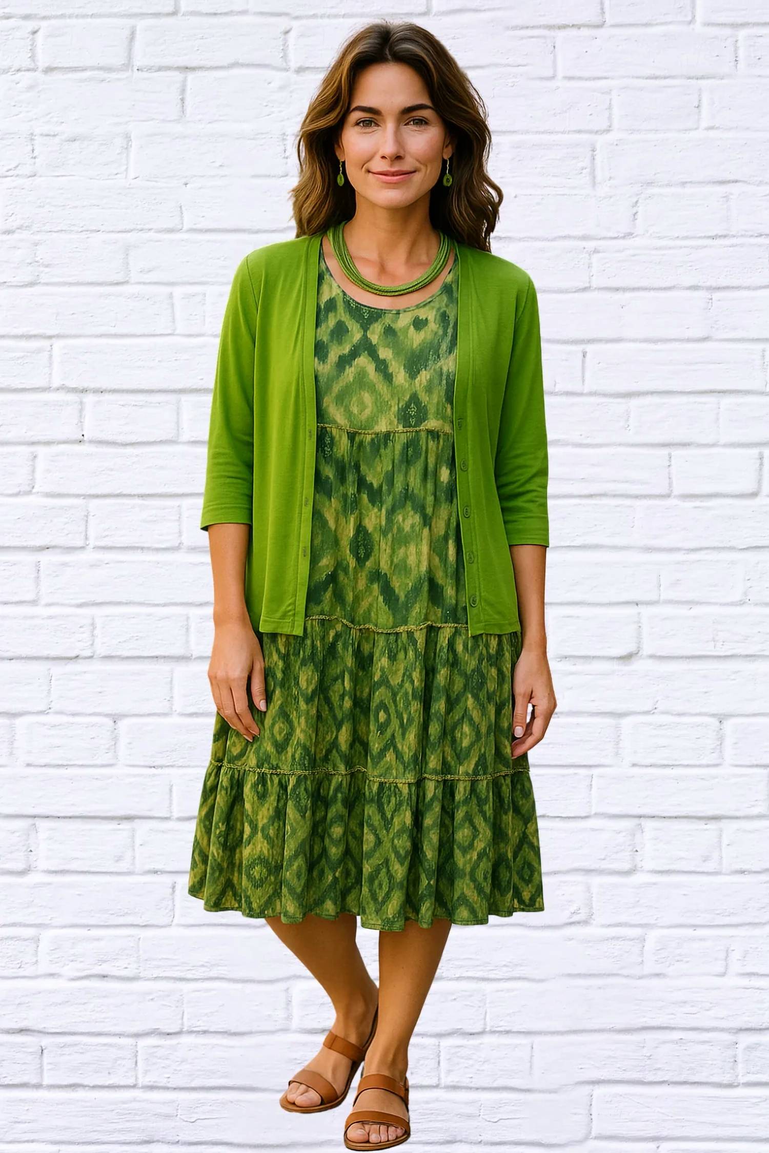 Calypso - Contrast Midi Dress